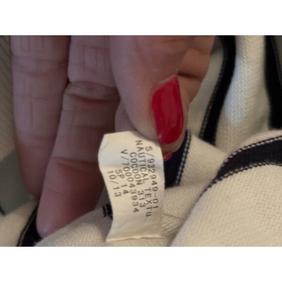 Banana Republic Women's White Blue Stripe Pattern cotton Sweater Size Small - Picture 4 of 8